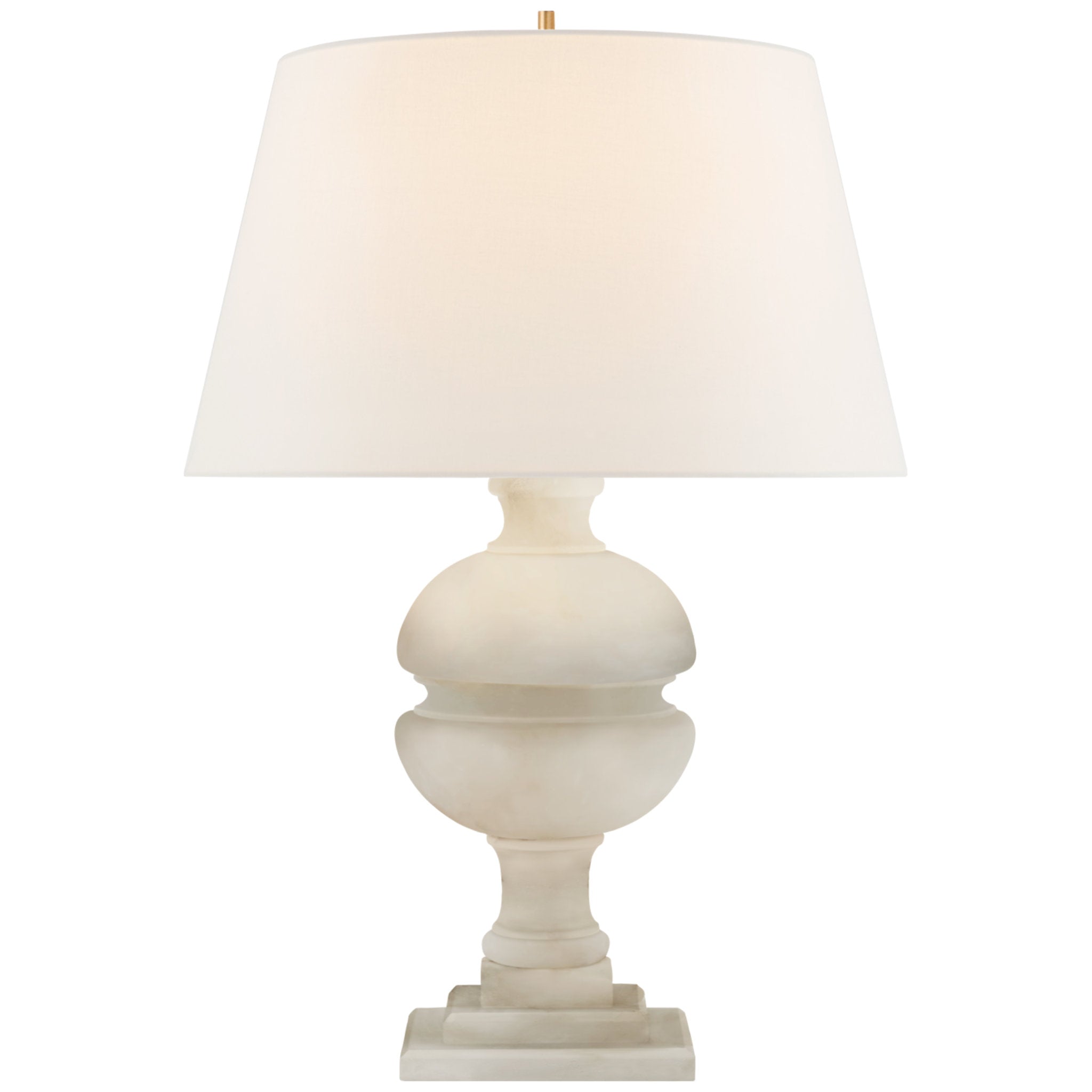 Alexa Hampton Desmond Table Lamp in Alabaster with Linen Shade