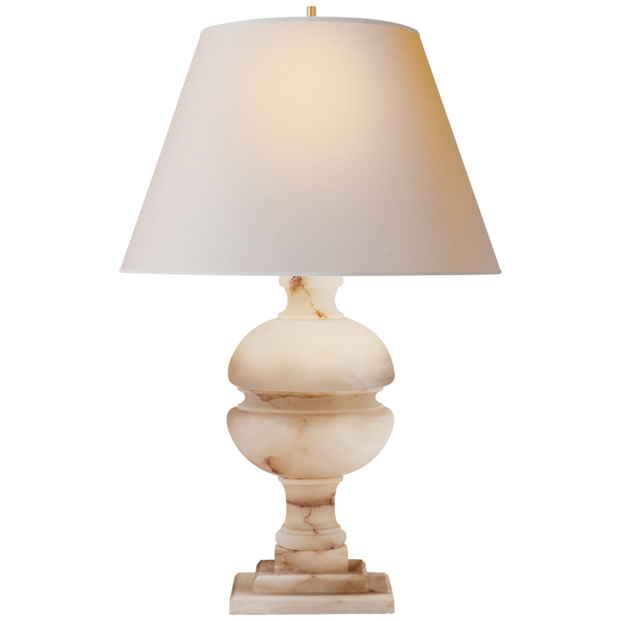 Alexa Hampton Desmond Table Lamp in Alabaster with Natural Paper Shade