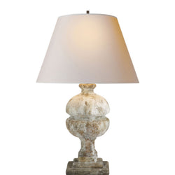 Alexa Hampton Desmond Table Lamp in Garden Stone with Natural Paper Shade