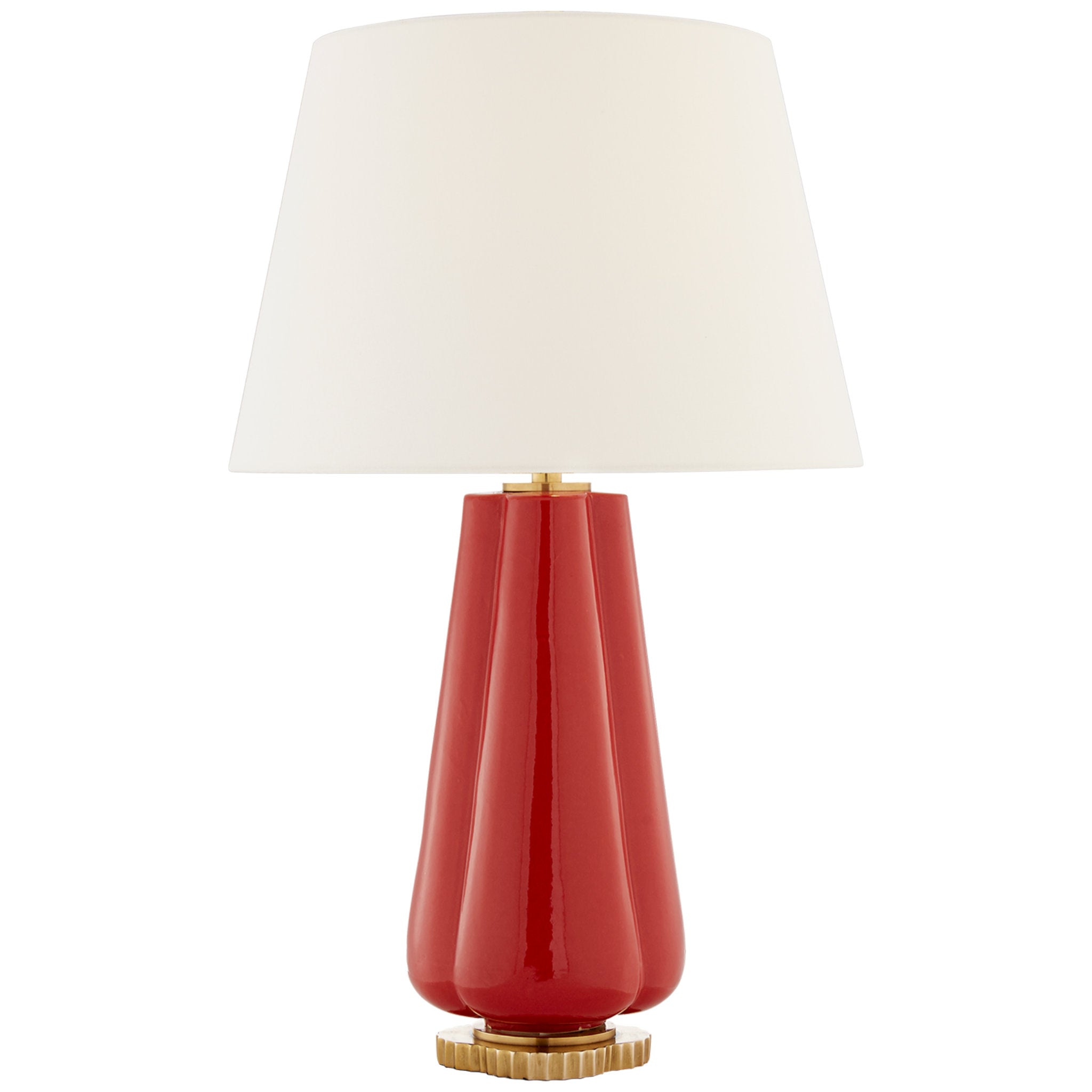 Alexa Hampton Penelope Table Lamp in Berry Red with Linen Shade