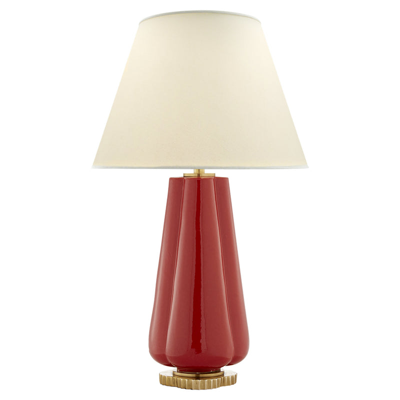 Alexa Hampton Penelope Table Lamp in Berry Red with Natural Percale Shade