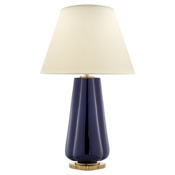 Alexa Hampton Penelope Table Lamp in Denim with Natural Percale Shade