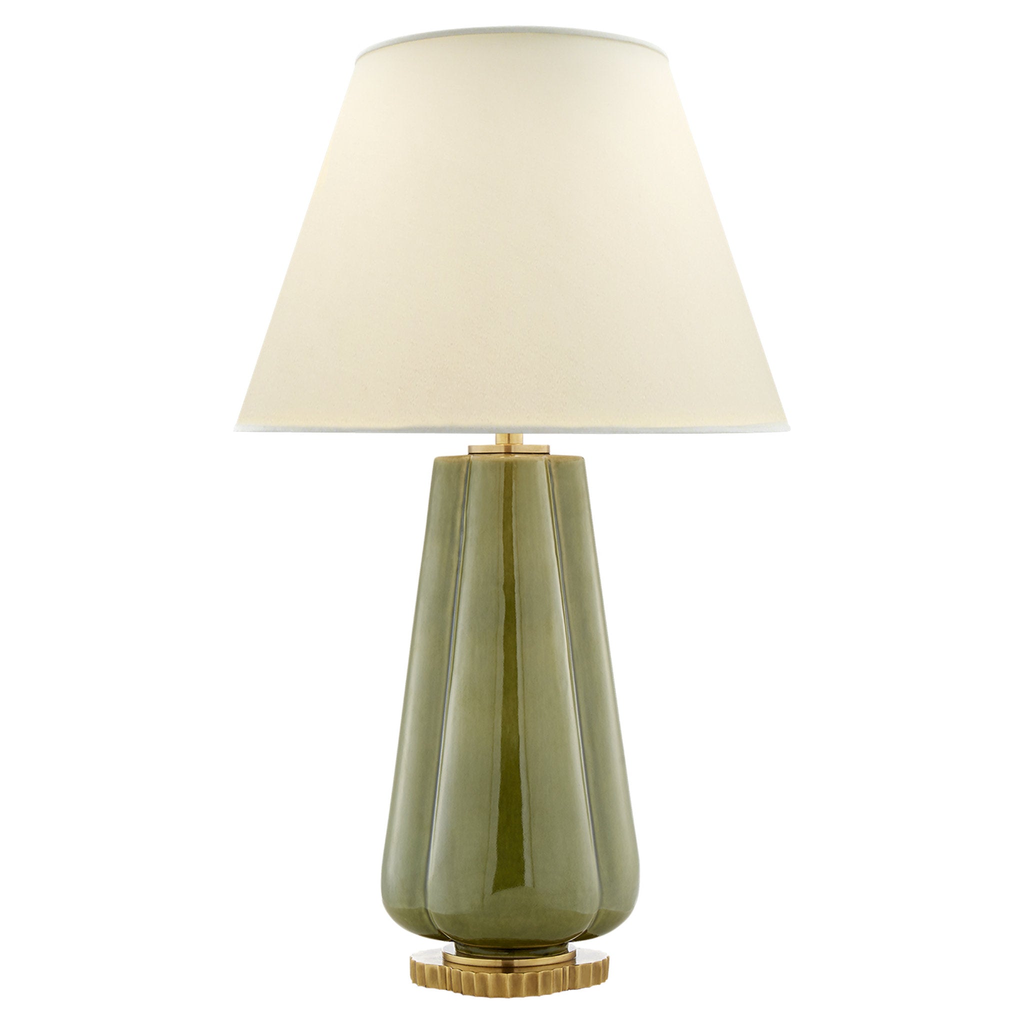 Alexa Hampton Penelope Table Lamp in Green with Natural Percale Shade