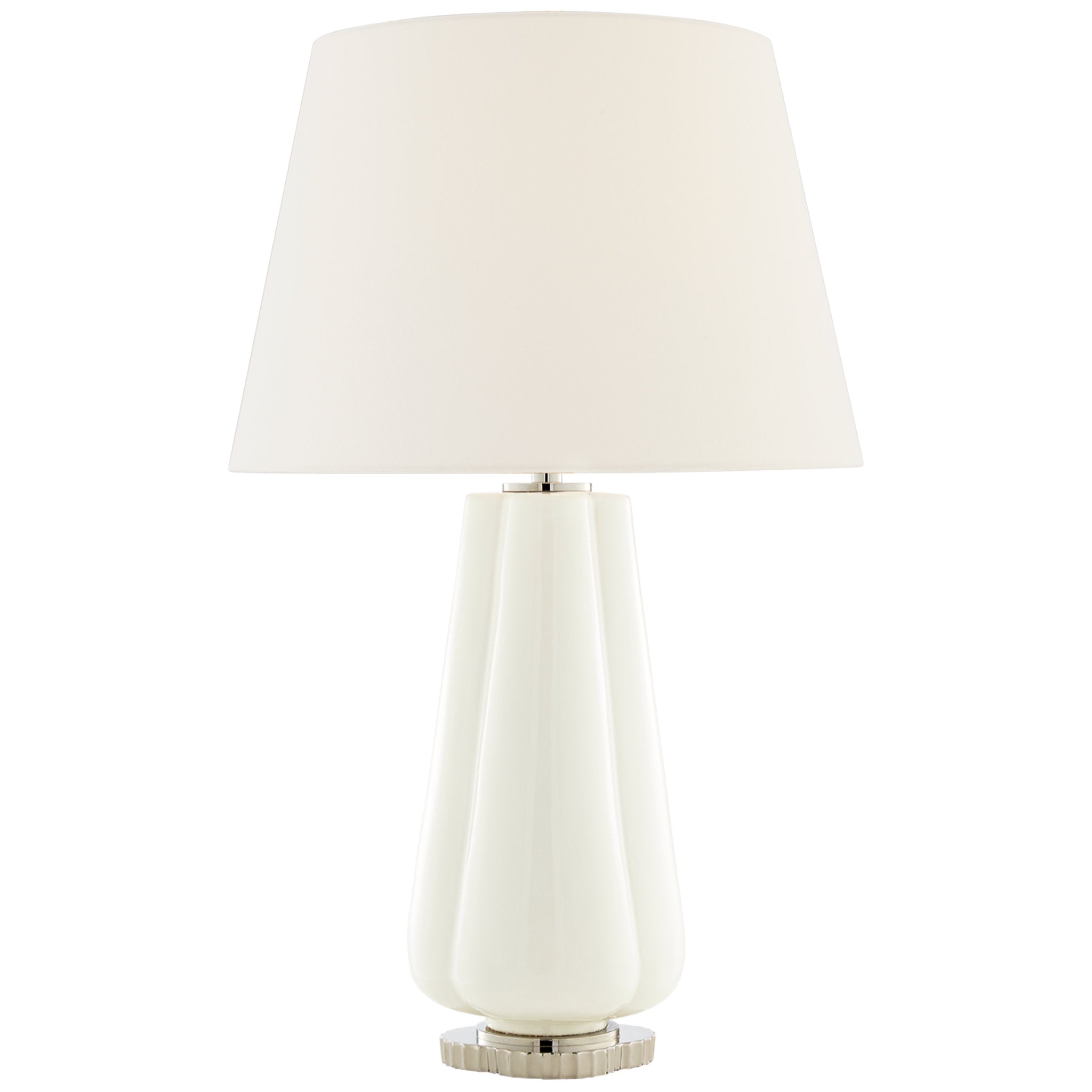 Alexa Hampton Penelope Table Lamp in White with Linen Shade