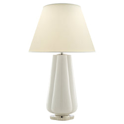 Alexa Hampton Penelope Table Lamp in White with Natural Percale Shade