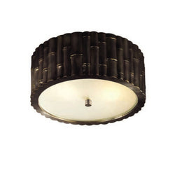 Alexa Hampton Frank Small Flush Mount in Gun Metal with Frosted Glass