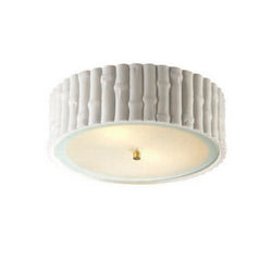 Alexa Hampton Frank Large Flush Mount in White with Frosted Glass