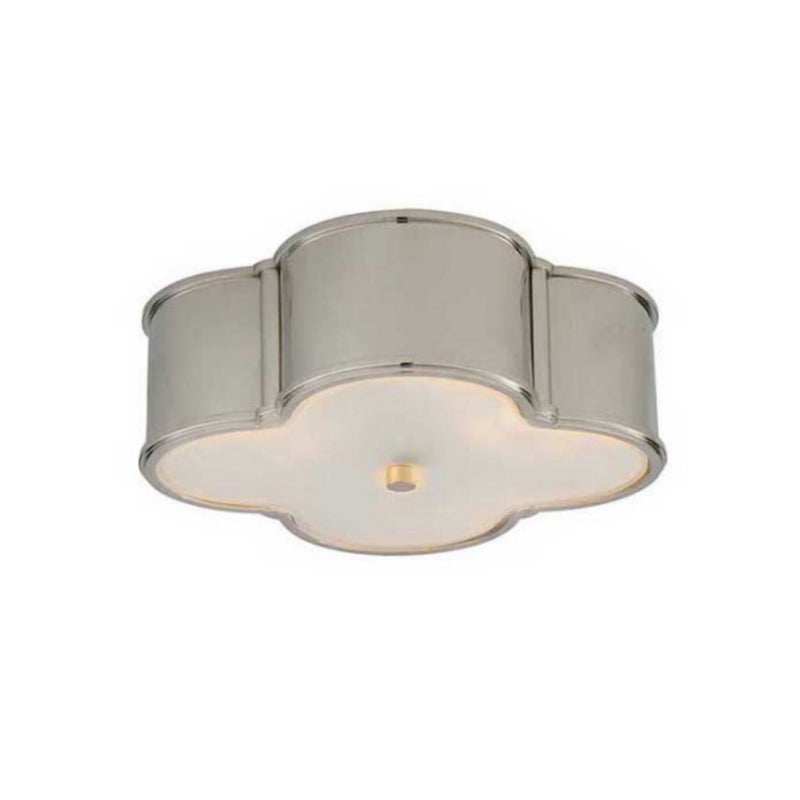 Alexa Hampton Basil 17" Flush Mount in Polished Nickel with Frosted Glass