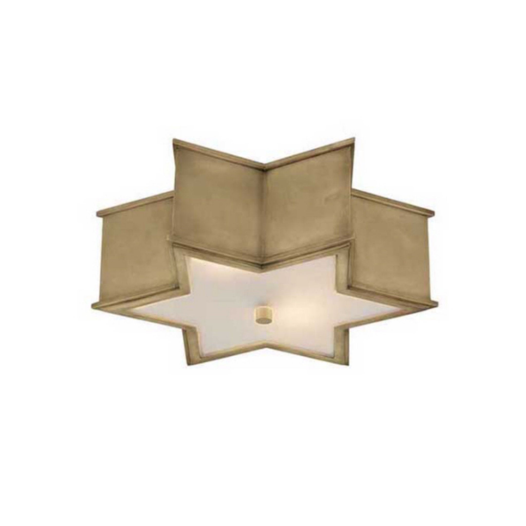 Alexa Hampton Sophia 17" Flush Mount in Natural Brass with Frosted Glass