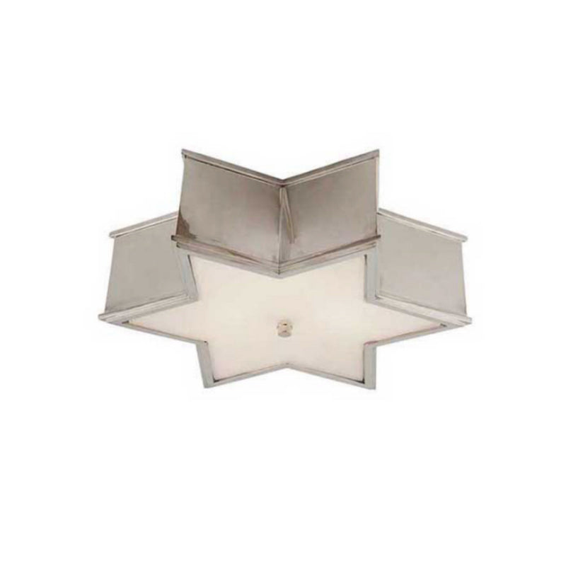 Alexa Hampton Sophia 17" Flush Mount in Polished Nickel with Frosted Glass