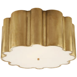 Alexa Hampton Markos Grande Flush Mount in Natural Brass with Frosted Acrylic