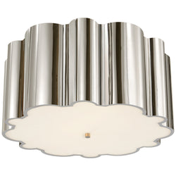 Alexa Hampton Markos Grande Flush Mount in Polished Nickel with Frosted Acrylic