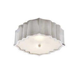 Alexa Hampton Balthazar Flush Mount in Polished Nickel with Frosted Glass