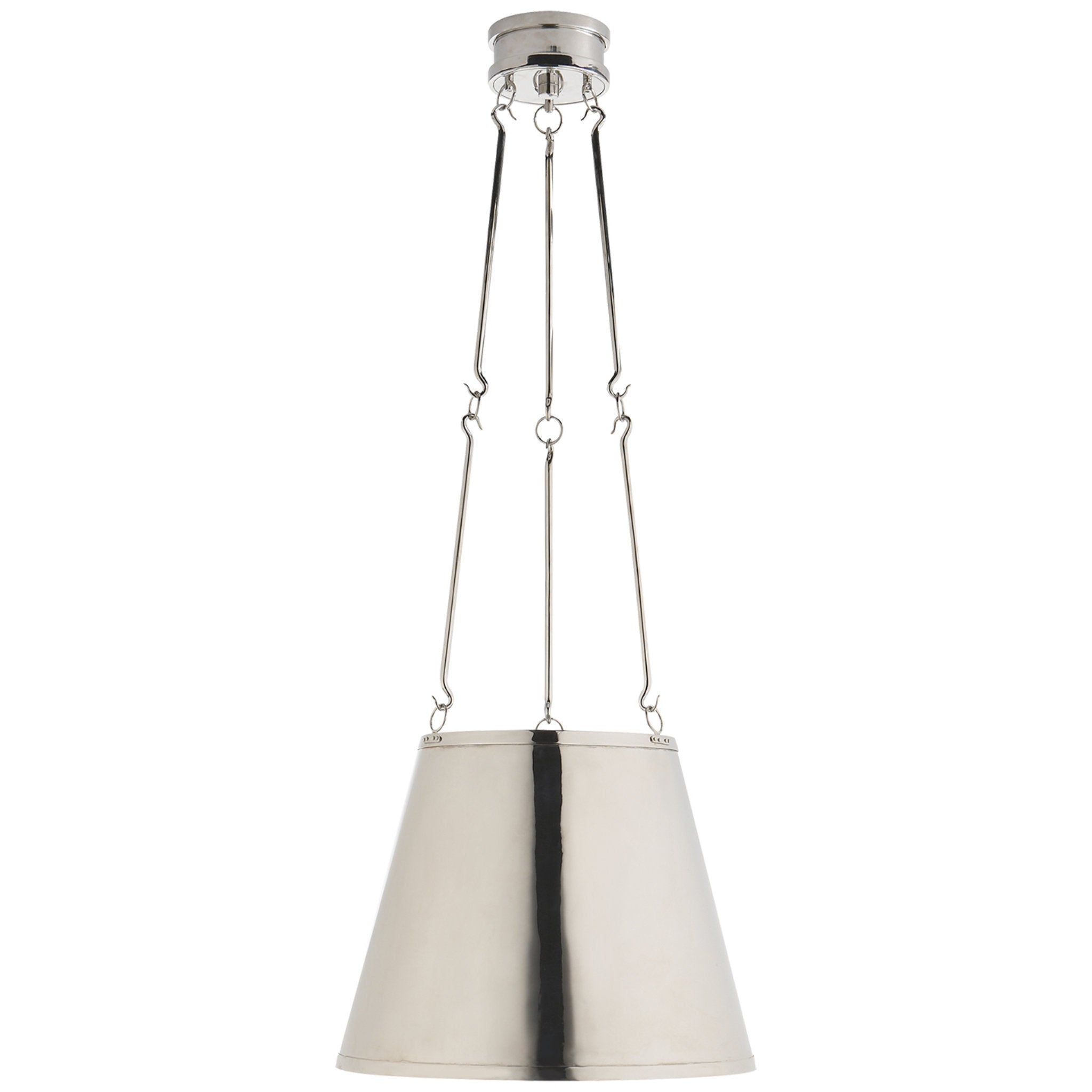 Alexa Hampton Lily Hanging Shade in Polished Nickel Ceiling Light W15"
