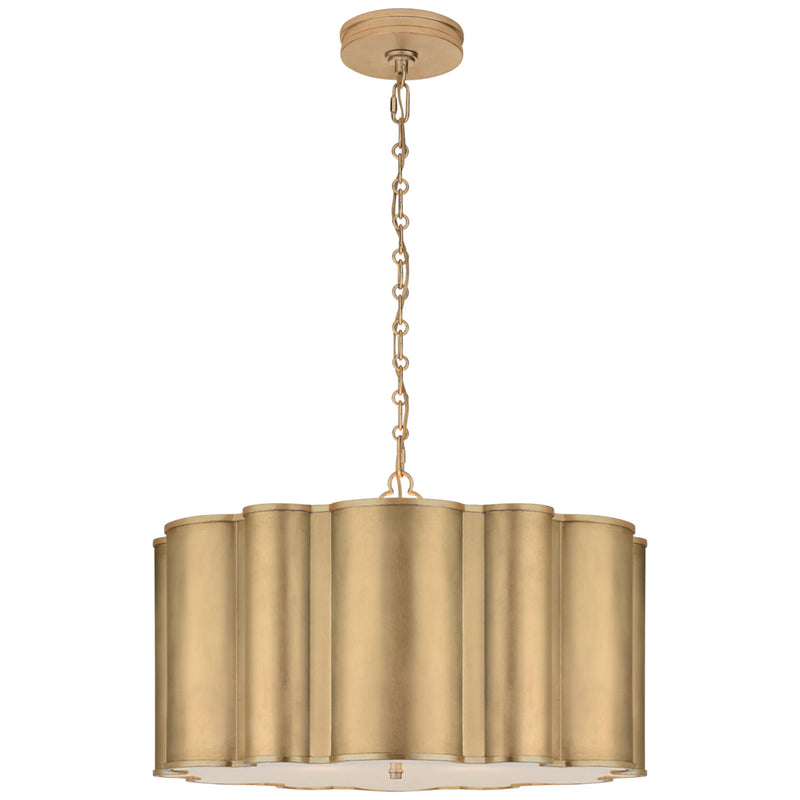Alexa Hampton Markos Large Hanging Shade in Gild with Frosted Acrylic