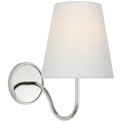Amber Lewis Lyndsie Small Sconce in Polished Nickel with Linen Shade