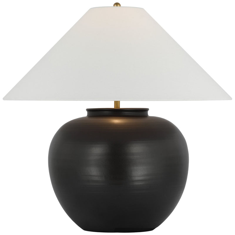 Amber Lewis Casey Medium Table Lamp in Matte Black with Linen Shade