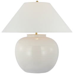 Amber Lewis Casey Medium Table Lamp in Ivory with Linen Shade