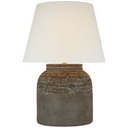 Amber Lewis Indra Medium Table Lamp in Silt Grey Ceramic with Linen Shade