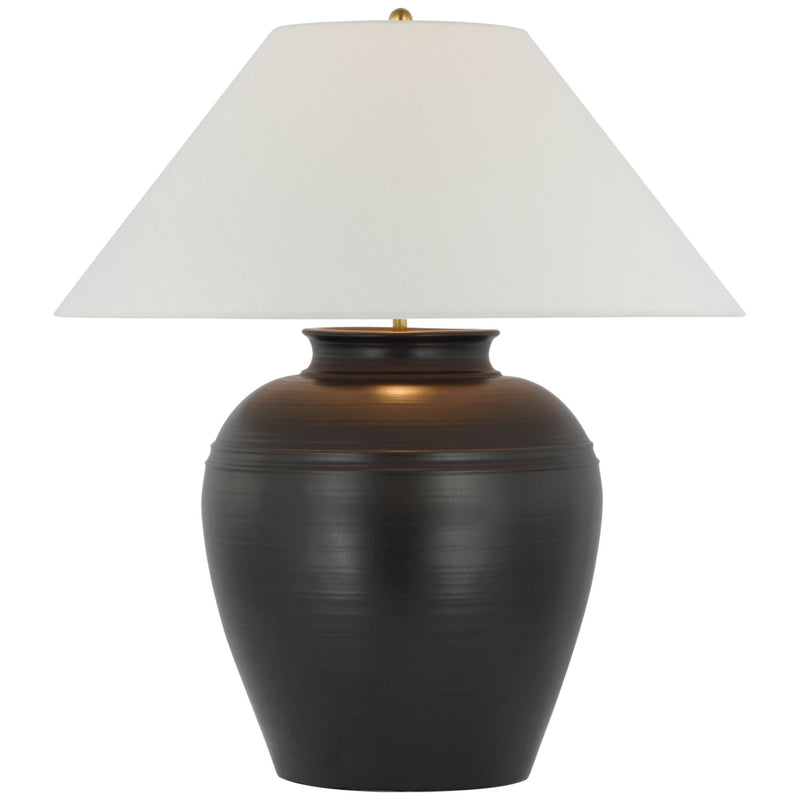 Amber Lewis Prado Medium Table Lamp in Matte Black with Linen Shade