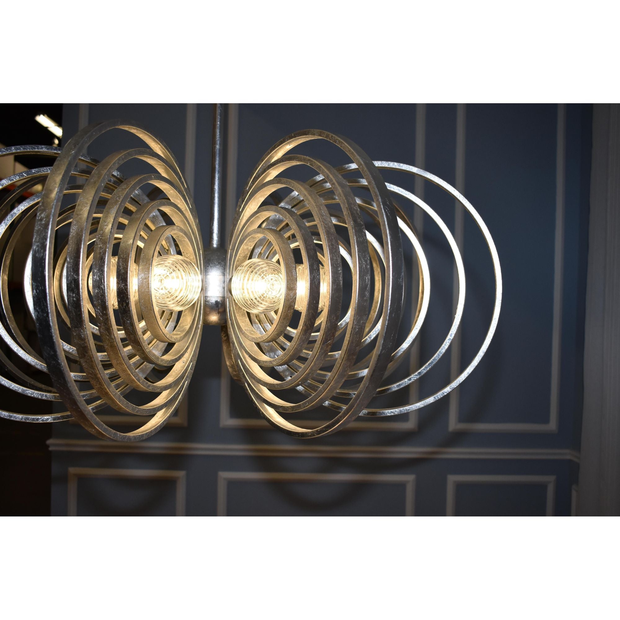 Studio M SM23638CRSL Frequency 8-Light Pendant in Silver Leaf