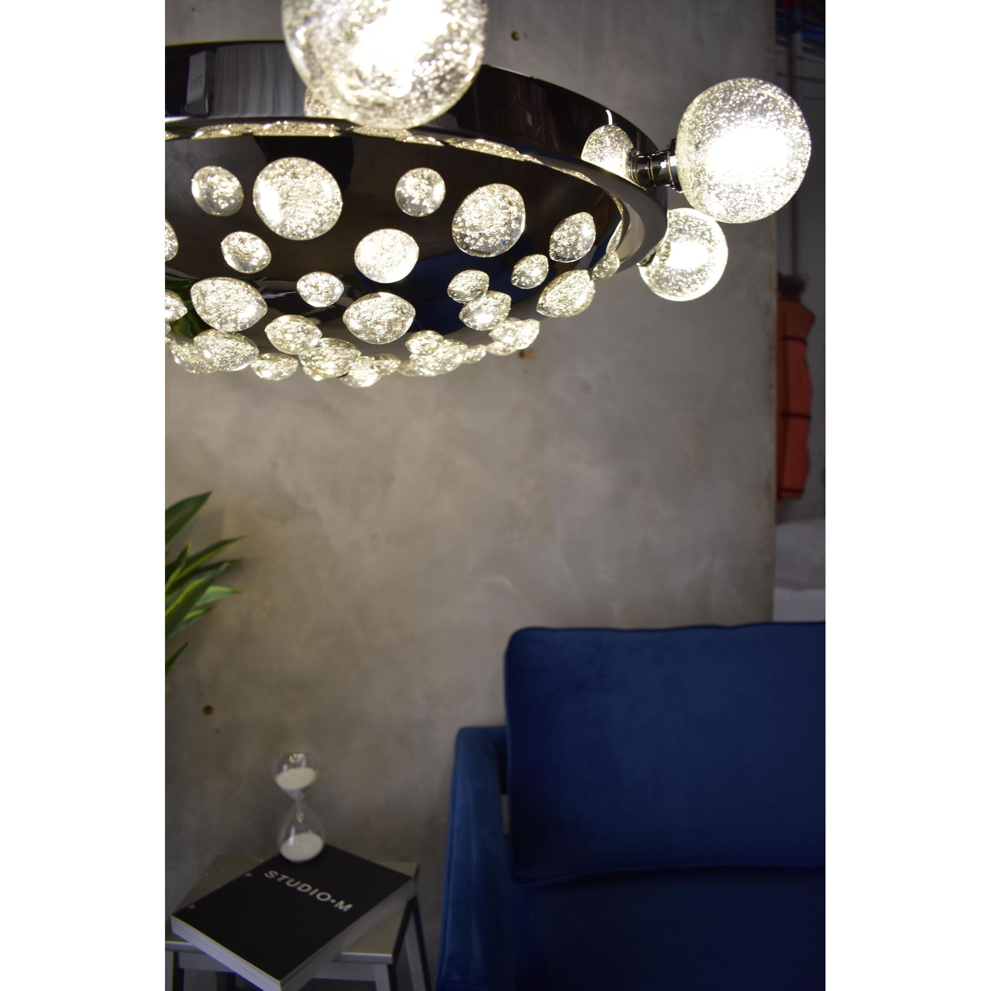 Studio M SM23743BGPS Cosmo 12-Light LED Chandelier in Plated Silver