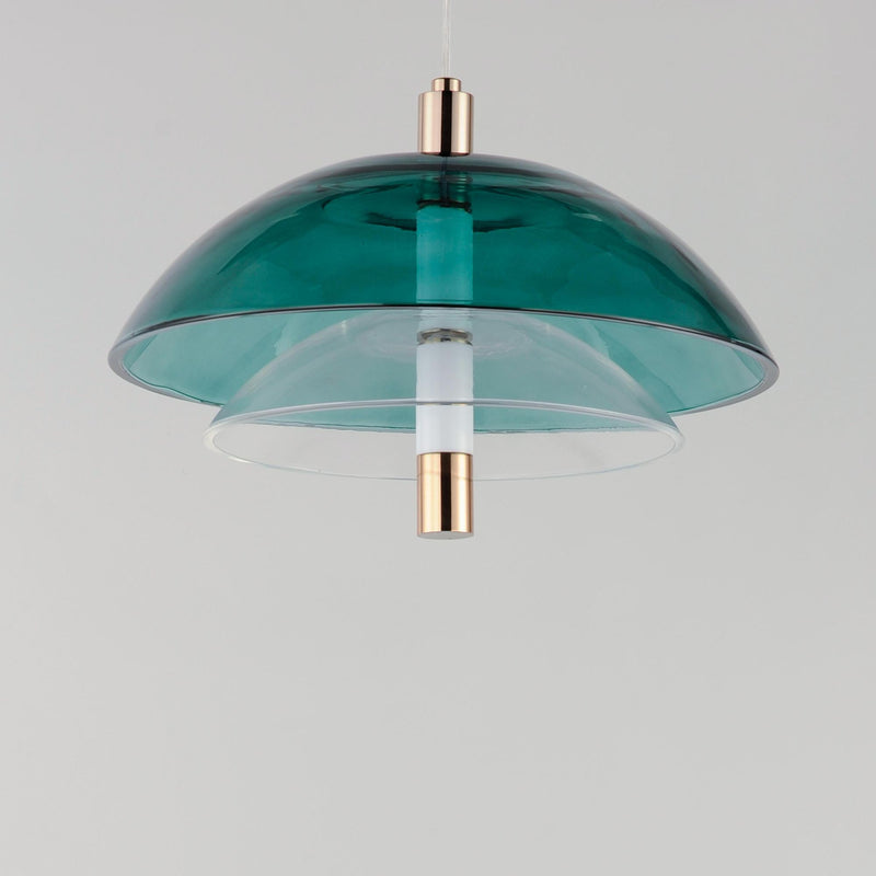 Studio M SM24701GECLFG Arya Single Pendant - Emerald Green Clear Gold in French Gold by Nina Magon