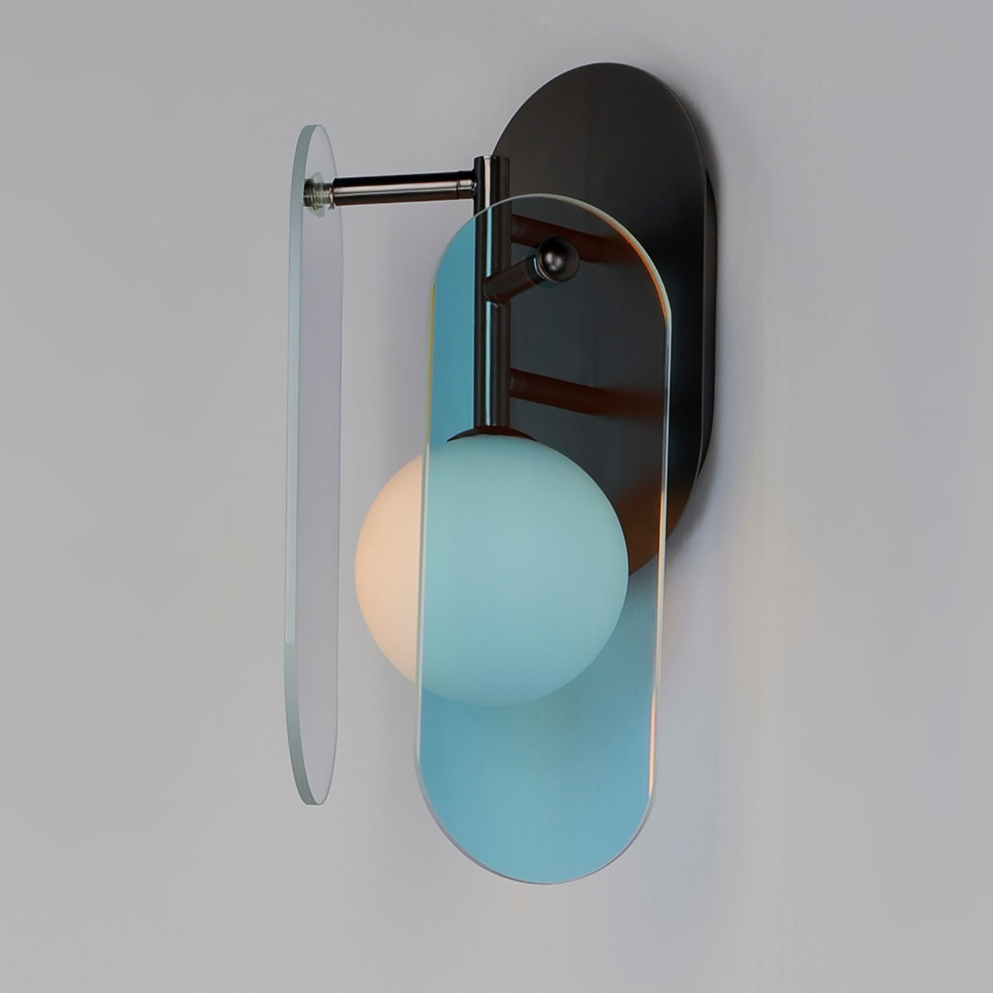 Studio M SM24810DCGM Megalith Dichroic Glass Wall Sconce in Gunmetal by Nina Magon