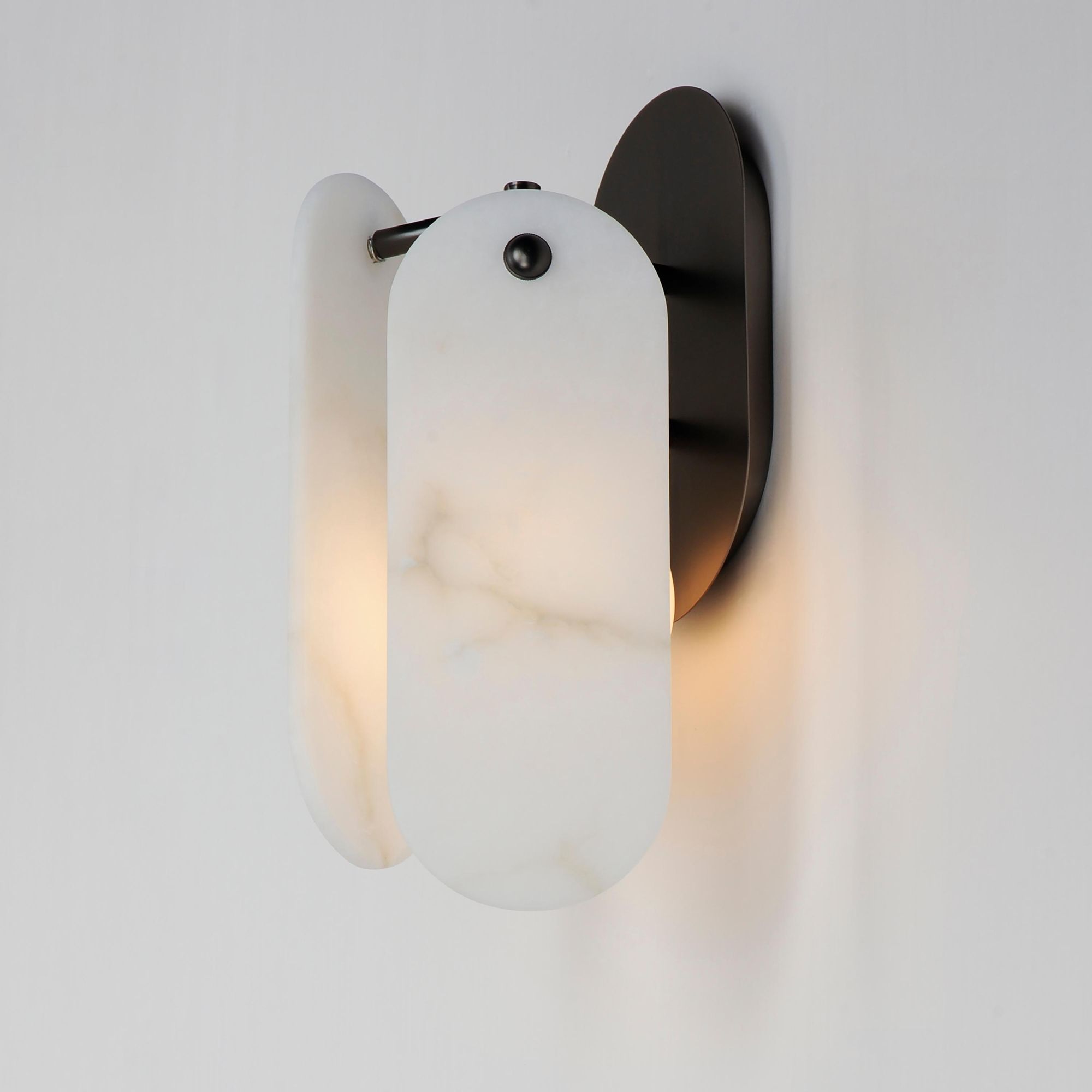 Studio M SM24810OXGM Megalith White Onyx Wall Sconce in Gunmetal by Nina Magon