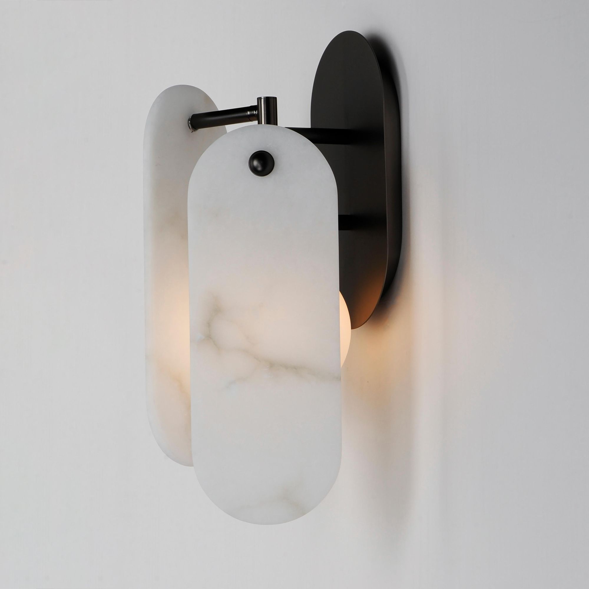 Studio M SM24810OXGM Megalith White Onyx Wall Sconce in Gunmetal by Nina Magon