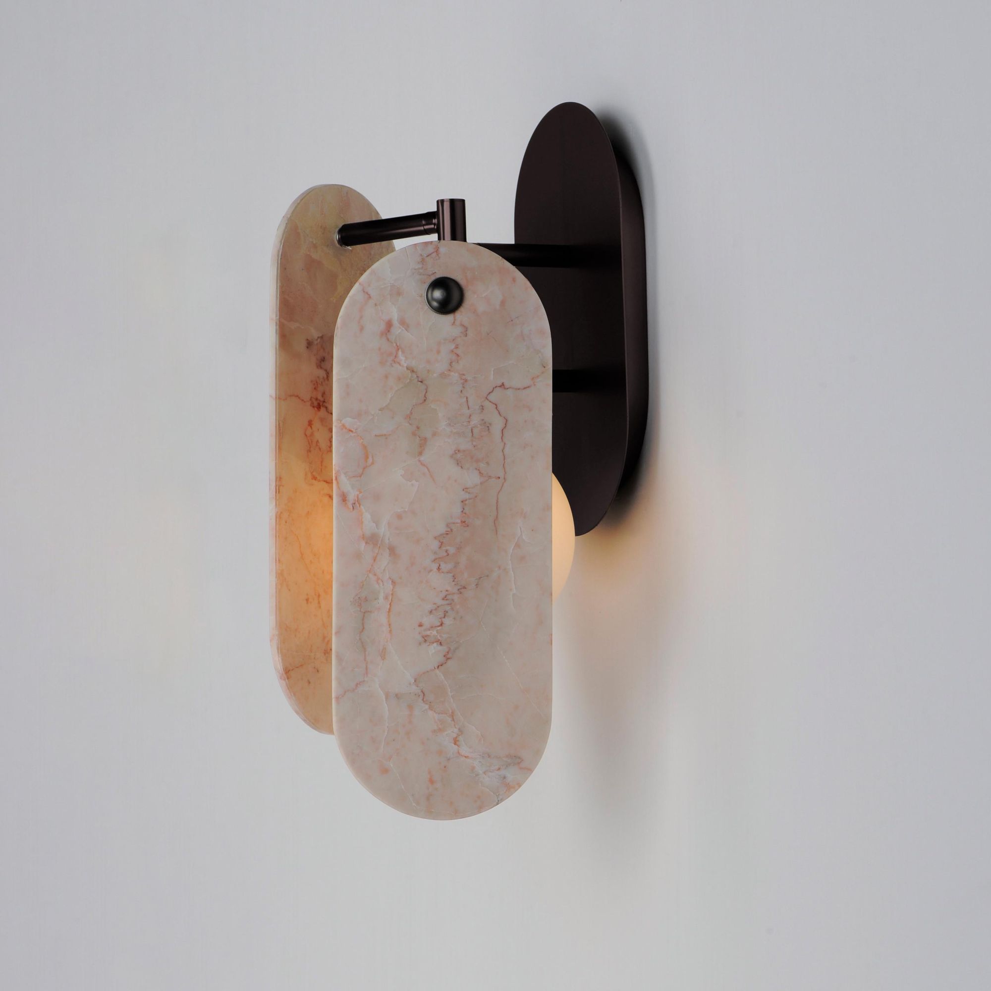 Studio M SM24810RJBBZ Megalith Rose Jade Wall Sconce in Brushed Bronze by Nina Magon