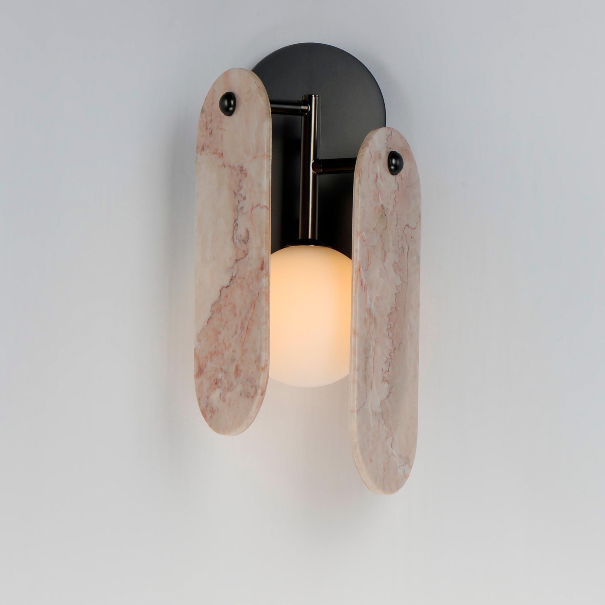 Studio M SM24810RJGM Megalith Rose Jade Wall Sconce in Gunmetal by Nina Magon