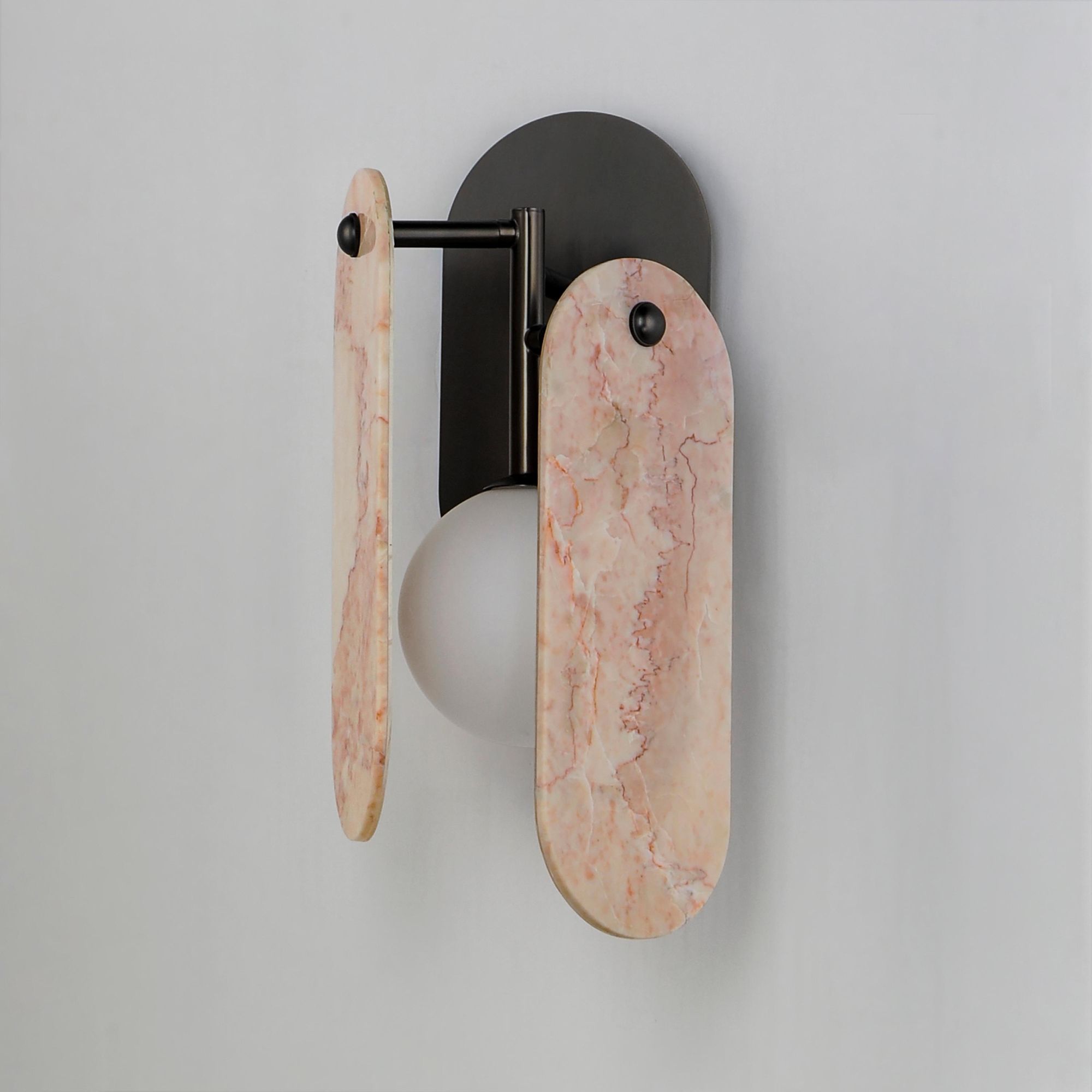 Studio M SM24810RJGM Megalith Rose Jade Wall Sconce in Gunmetal by Nina Magon