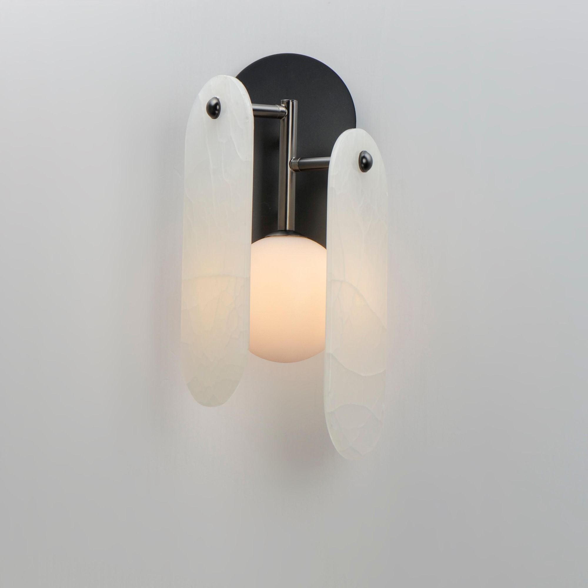 Studio M SM24810WAGM Megalith Spanish Alabaster Wall Sconce in Gunmetal by Nina Magon