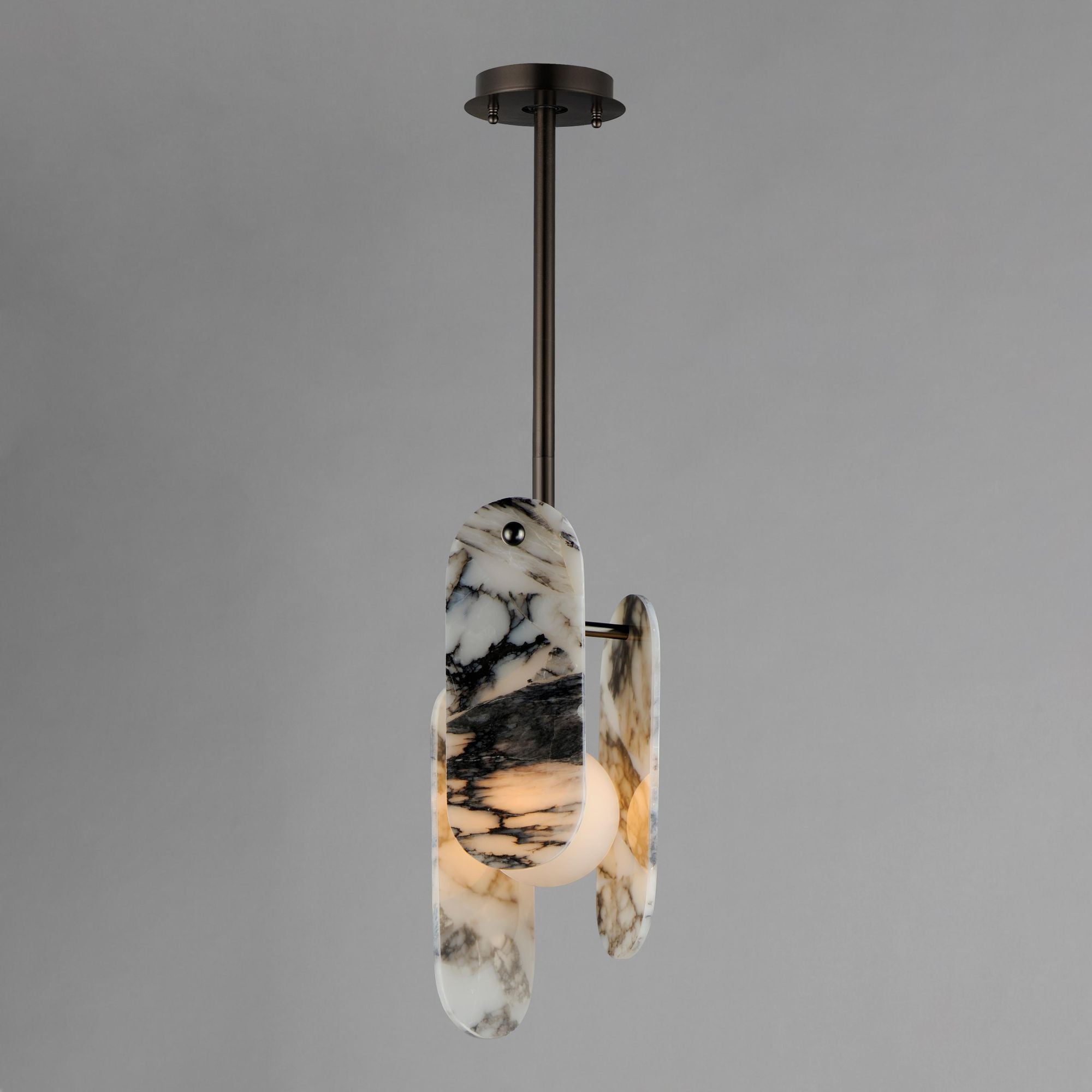 Studio M SM24811ARYBBZ Megalith Single Pendant Striae Arya in Brushed Bronze by Nina Magon