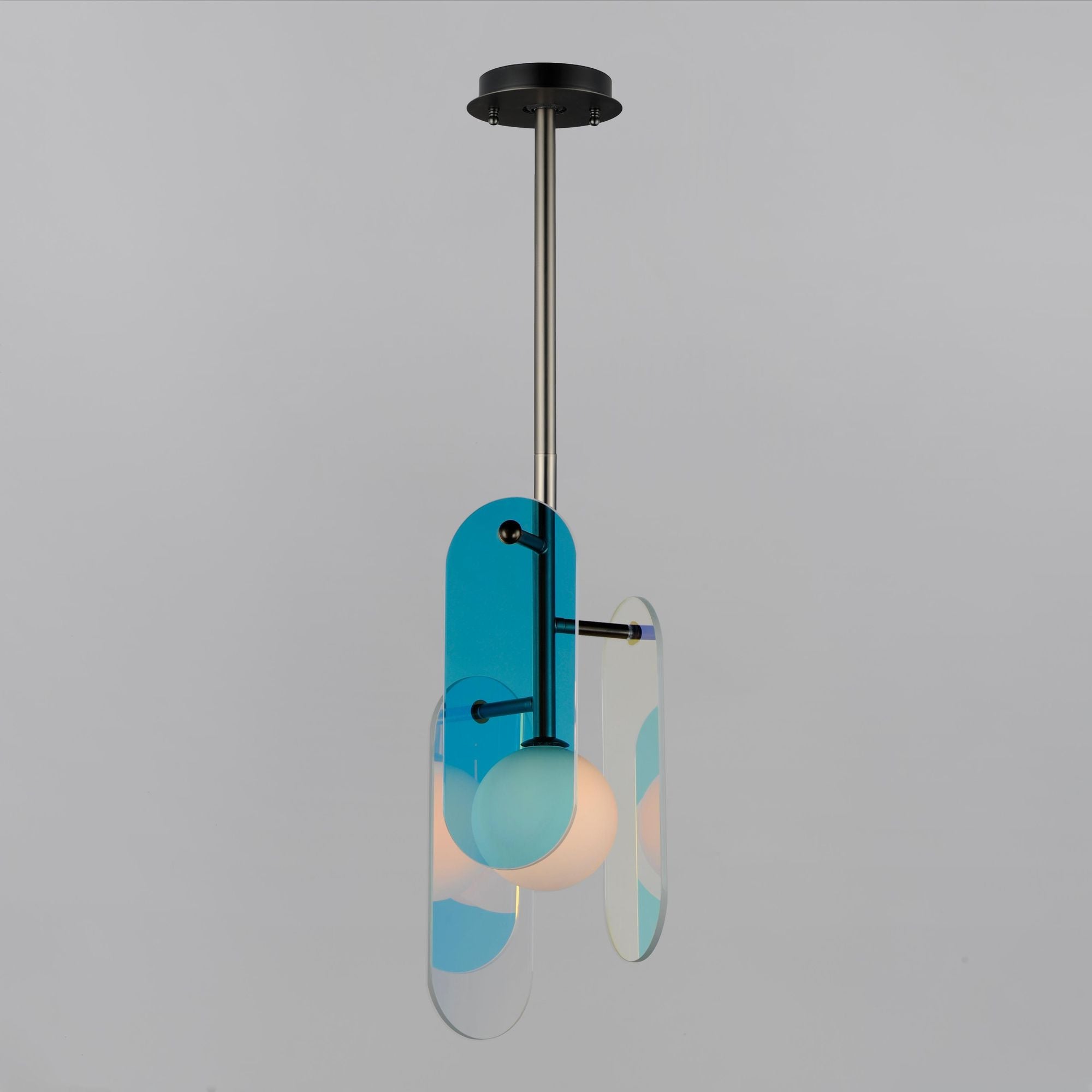 Studio M SM24811DCGM Megalith Single Pendant Dichroic Glass in Gunmetal by Nina Magon