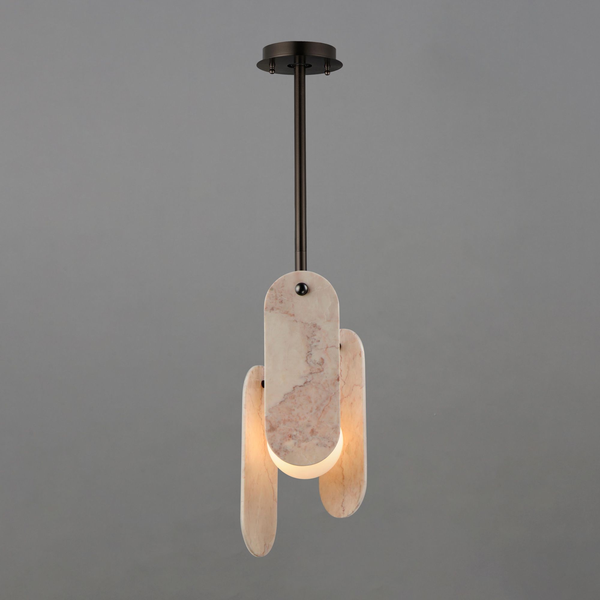 Studio M SM24811RJBBZ Megalith Single Pendant Rose Jade in Brushed Bronze by Nina Magon
