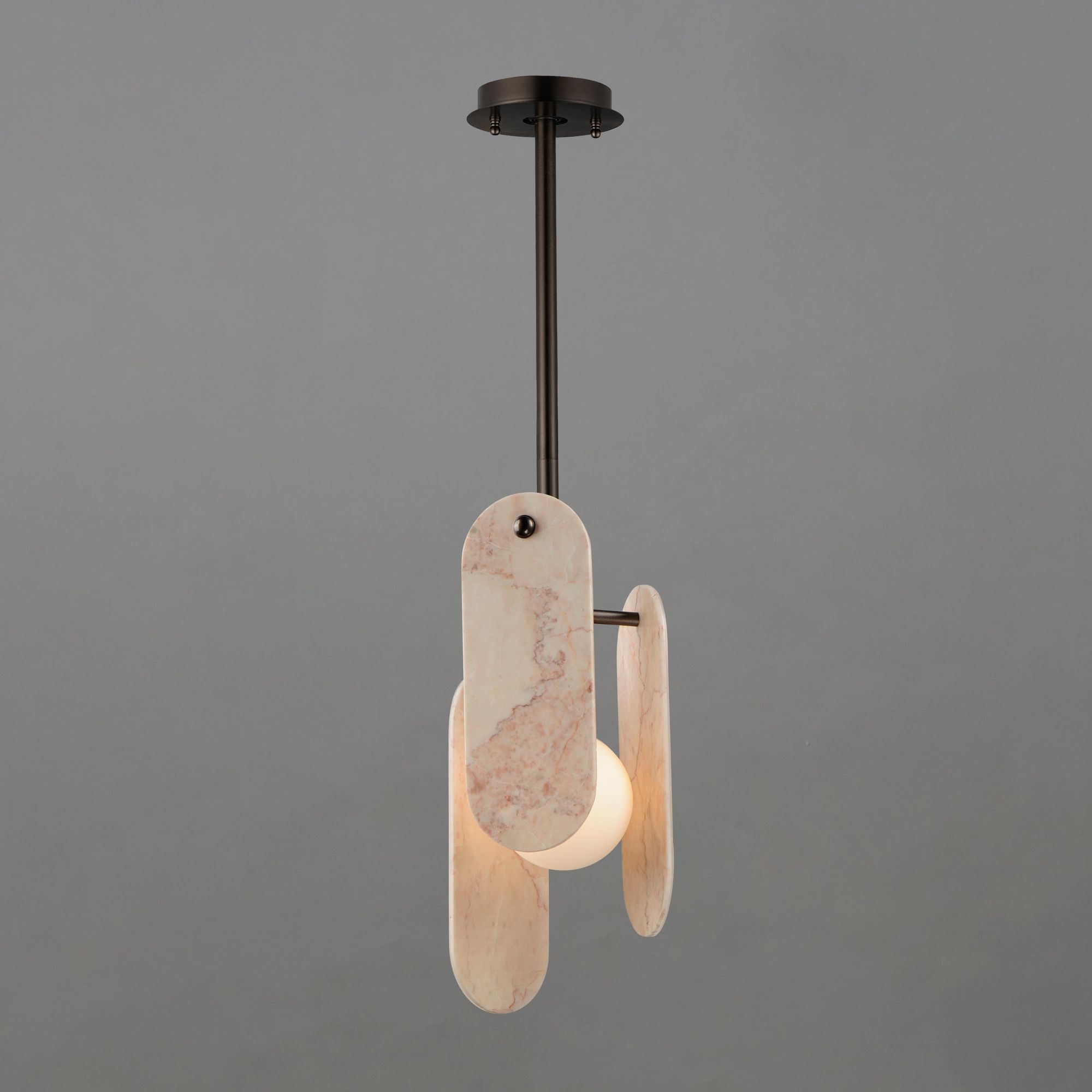 Studio M SM24811RJBBZ Megalith Single Pendant Rose Jade in Brushed Bronze by Nina Magon