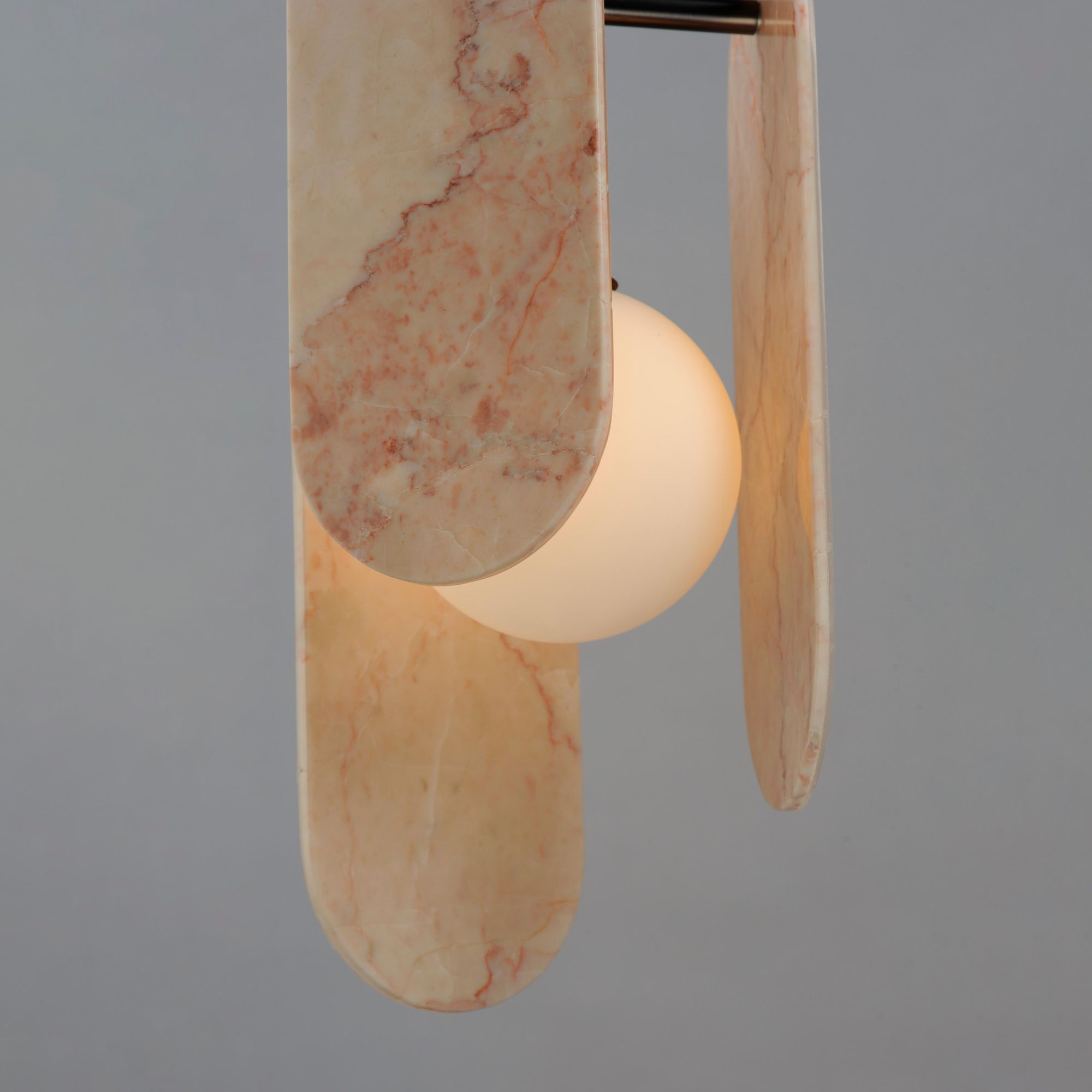 Studio M SM24811RJGM Megalith Single Pendant Rose Jade in Gunmetal by Nina Magon