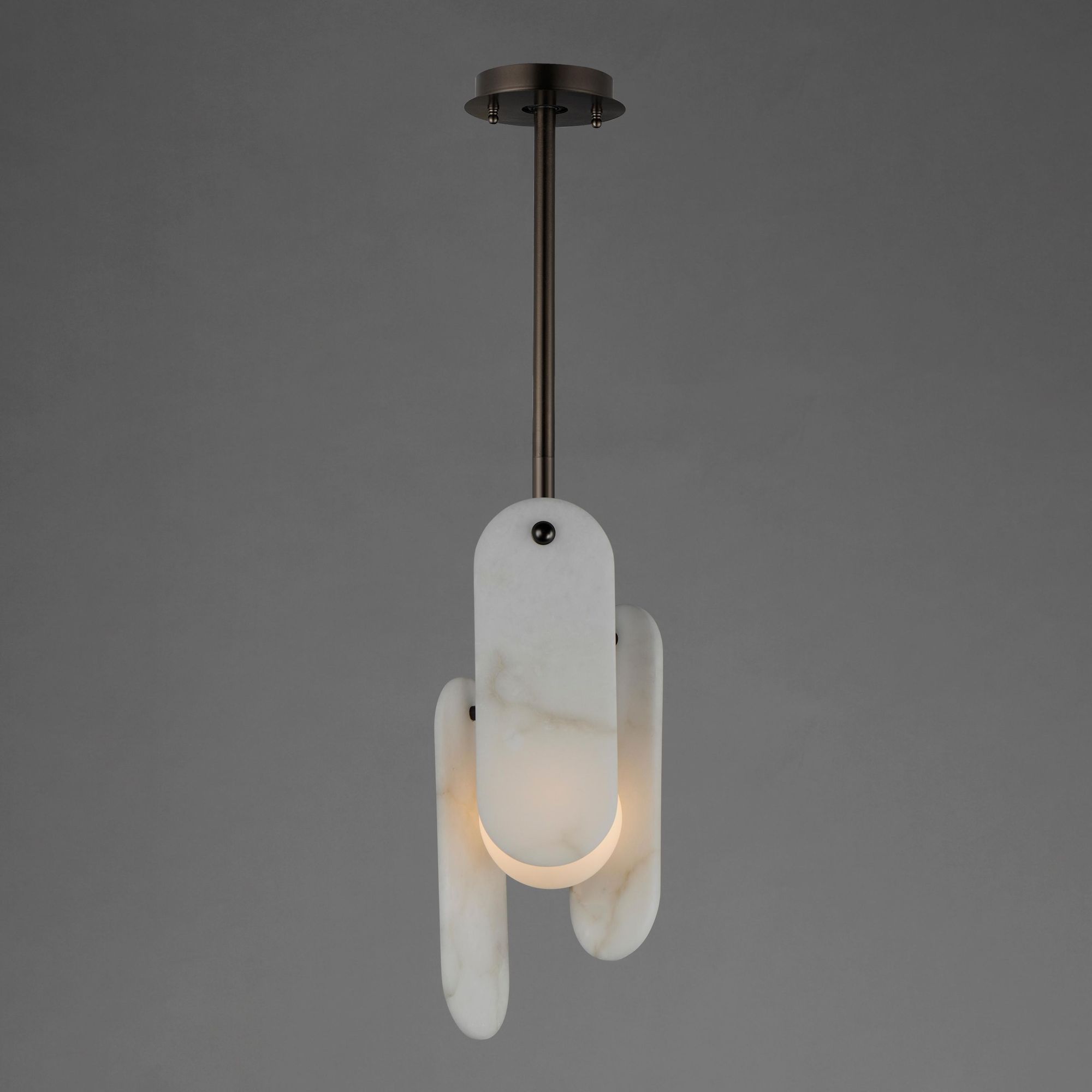 Studio M SM24811WABBZ Megalith Single Pendant Spanish Alabaster in Brushed Bronze by Nina Magon