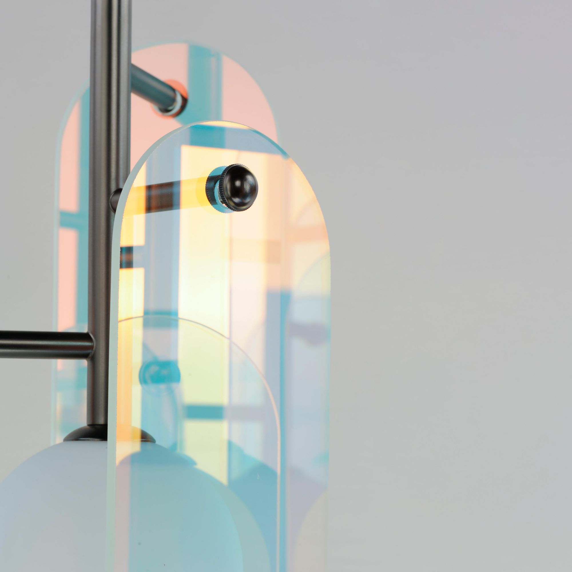 Studio M SM24815DCGM Megalith 5-Light Pendant Dichroic Glass in Gunmetal by Nina Magon