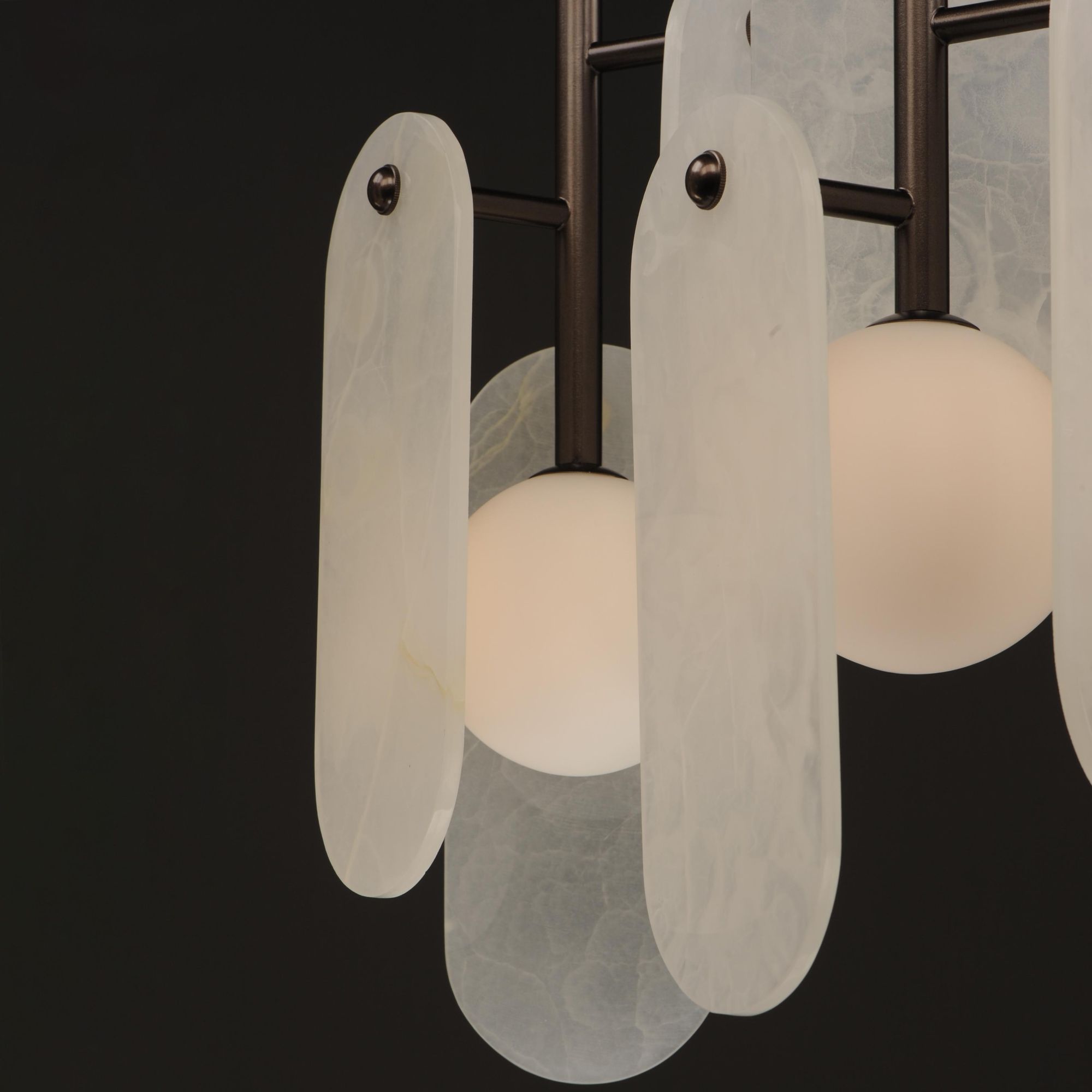 Studio M SM24815OXBBZ Megalith 5-Light Pendant White Onyx in Brushed Bronze by Nina Magon