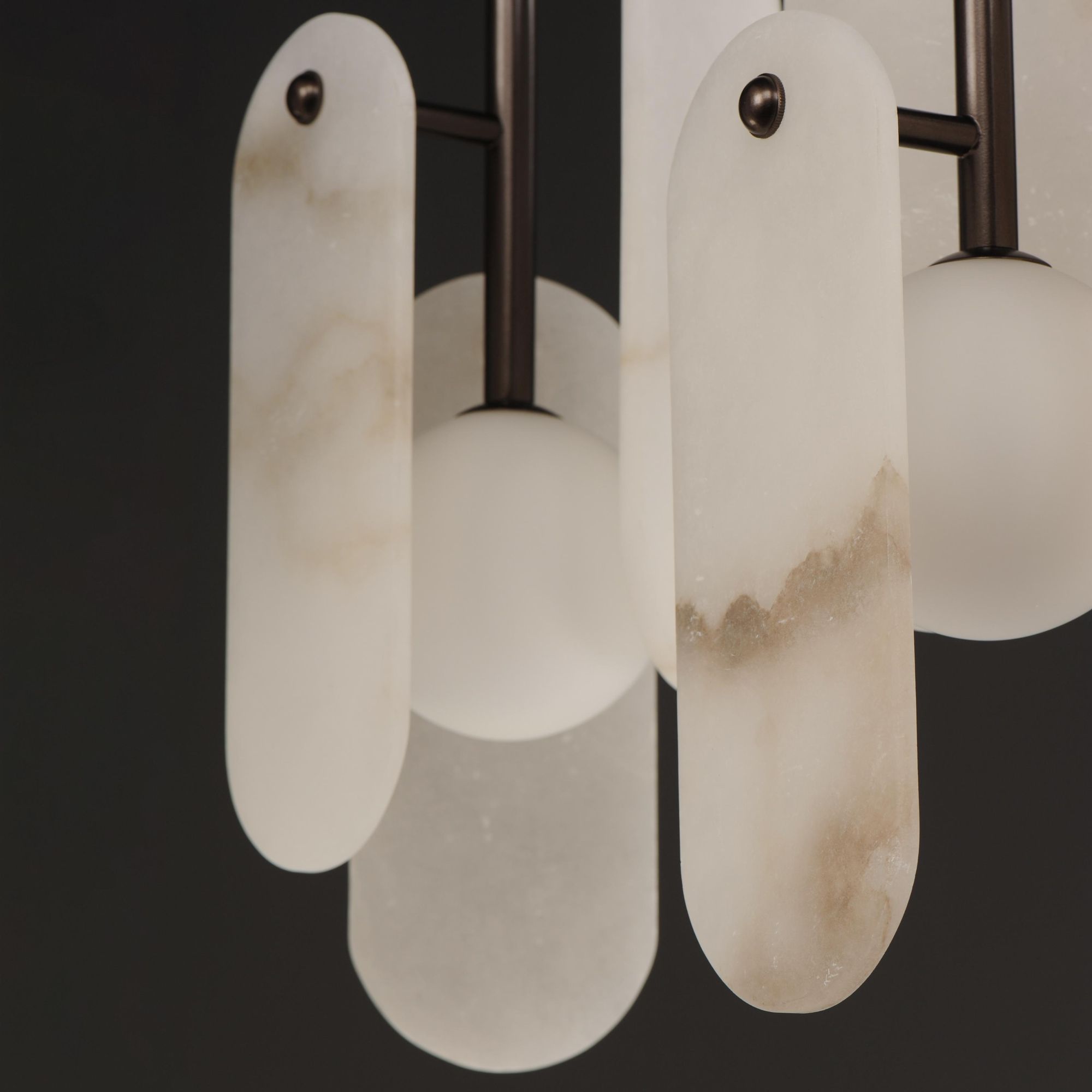 Studio M SM24815WABBZ Megalith 5-Light Pendant Spanish Alabaster in Brushed Bronze by Nina Magon