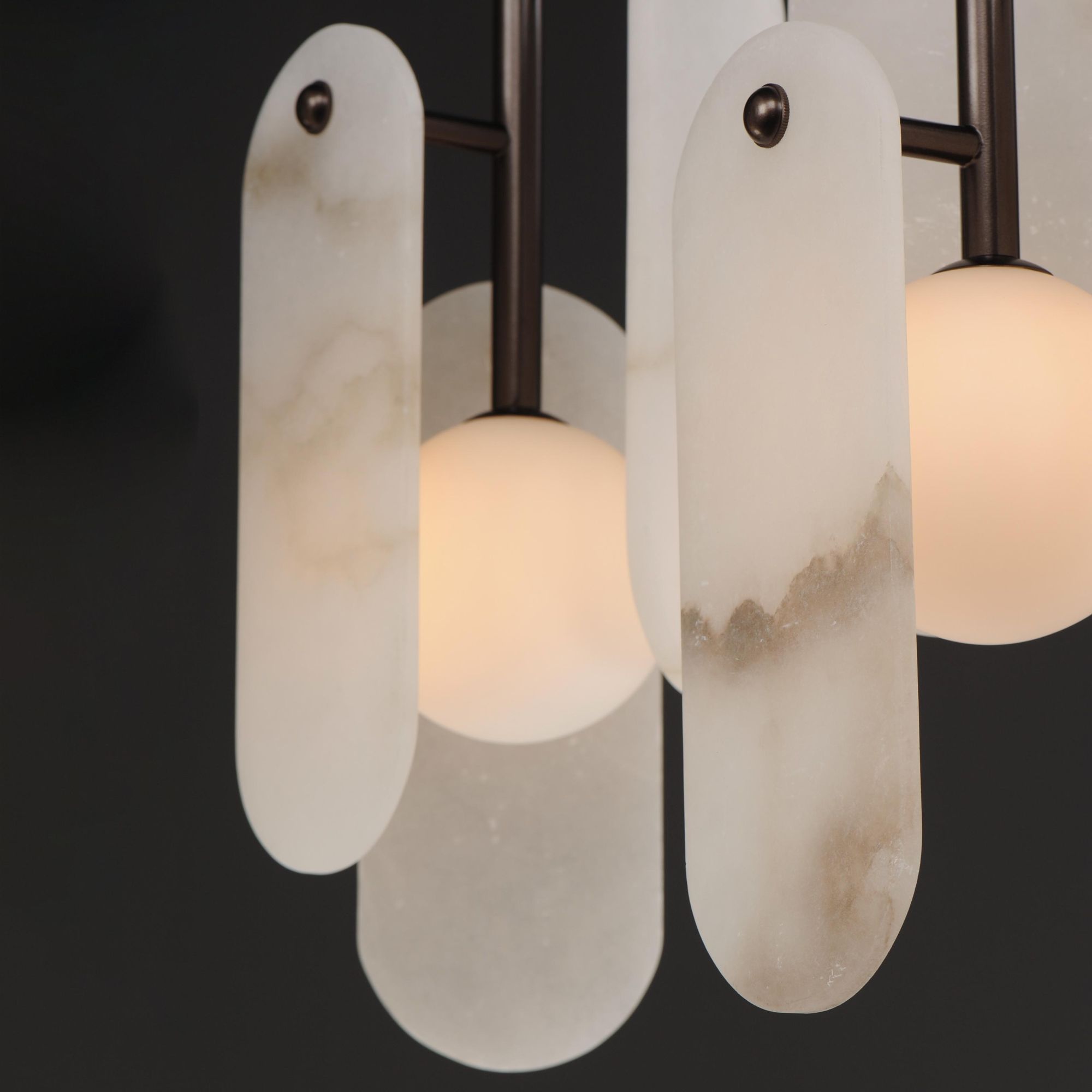 Studio M SM24815WABBZ Megalith 5-Light Pendant Spanish Alabaster in Brushed Bronze by Nina Magon