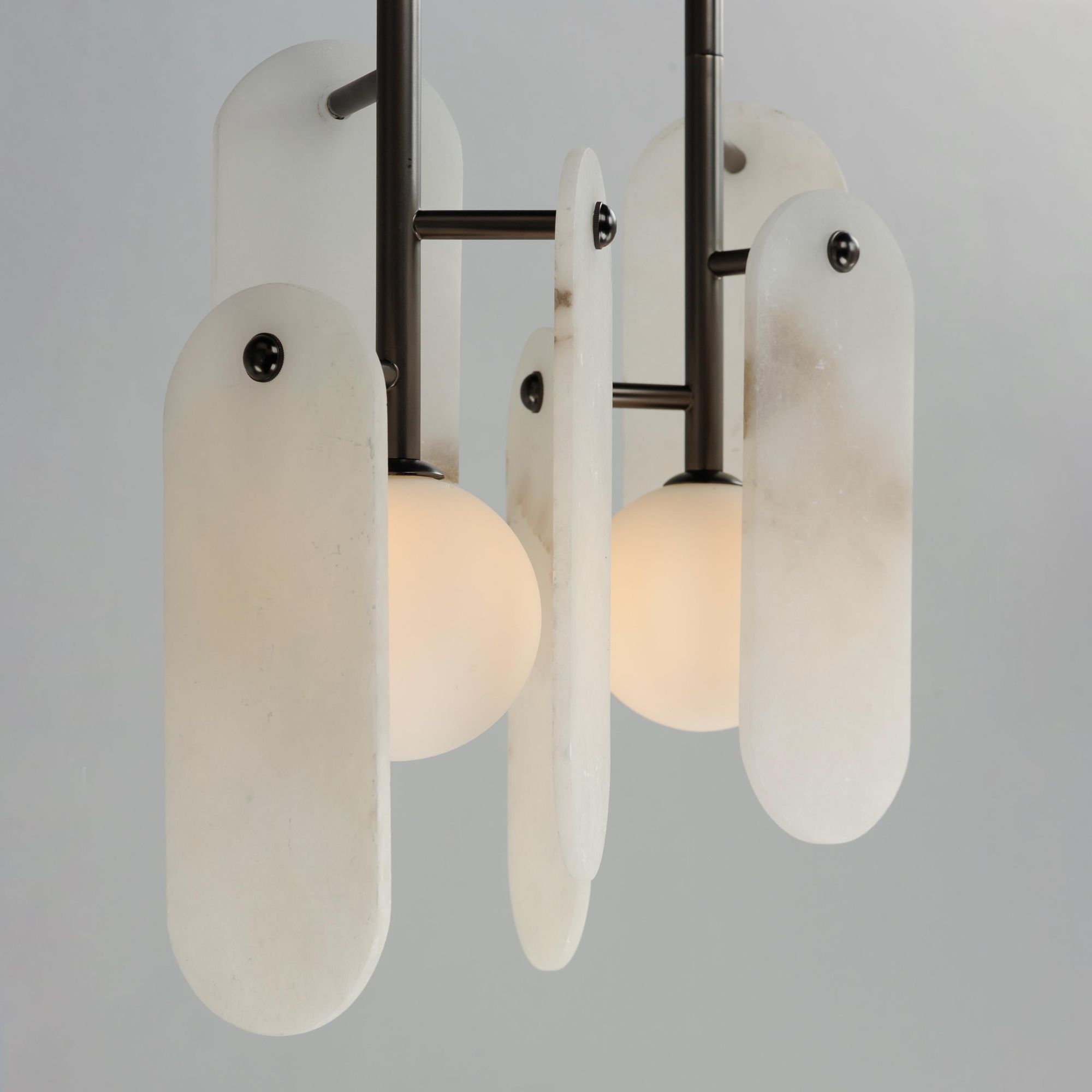 Studio M SM24815WAGM Megalith 5-Light Pendant Spanish Alabaster in Gunmetal by Nina Magon