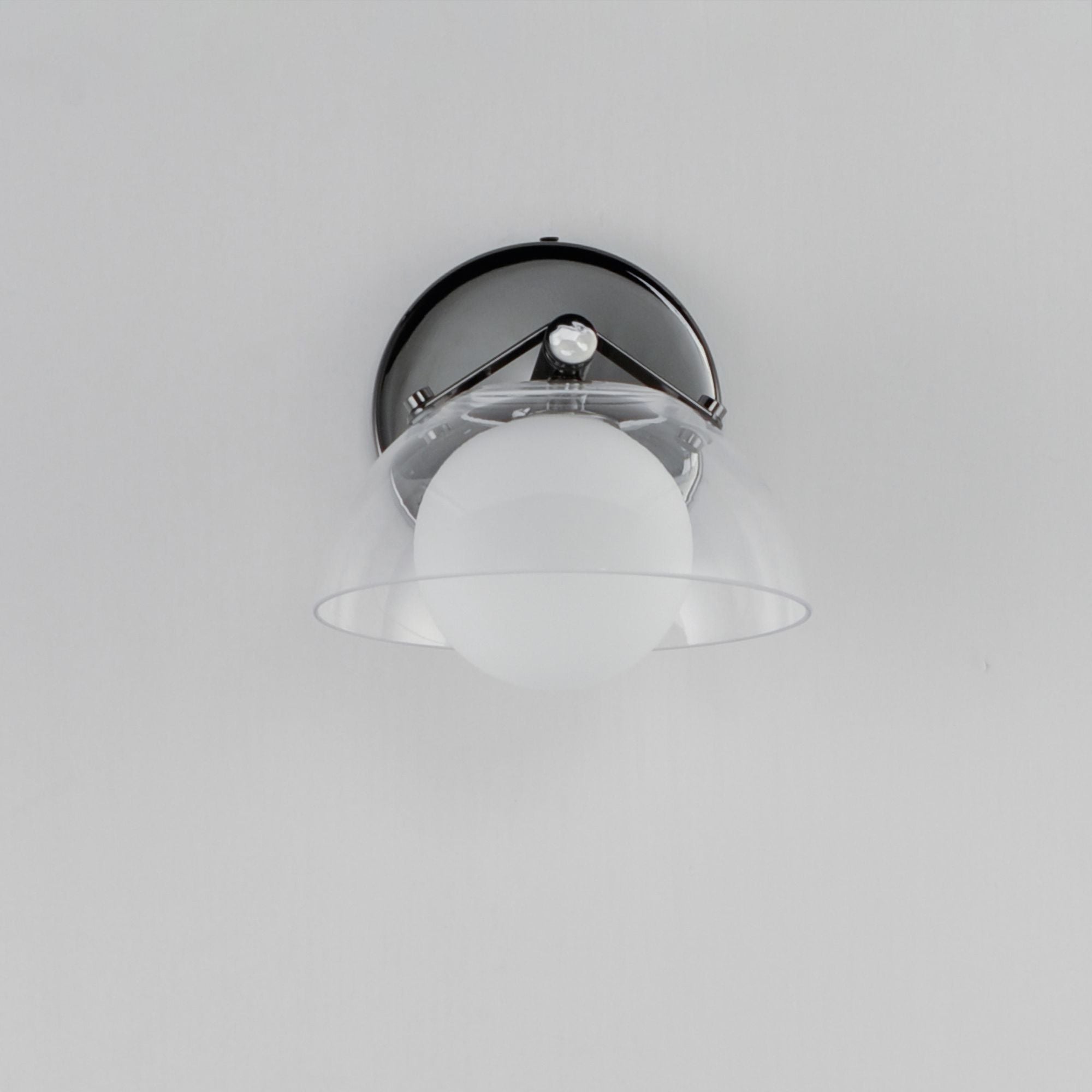 Studio M SM31001CLBC Domain 1-Light - Clear/Black Nickel Wall Sconce in Black Chrome by Mat Sanders