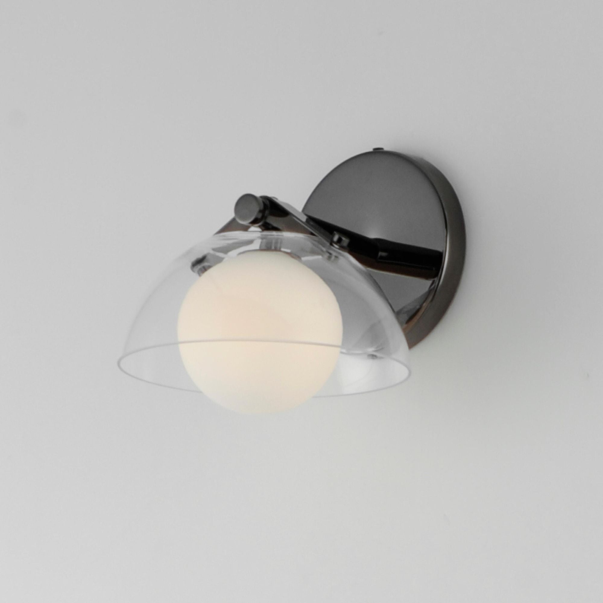 Studio M SM31001CLBC Domain 1-Light - Clear/Black Nickel Wall Sconce in Black Chrome by Mat Sanders