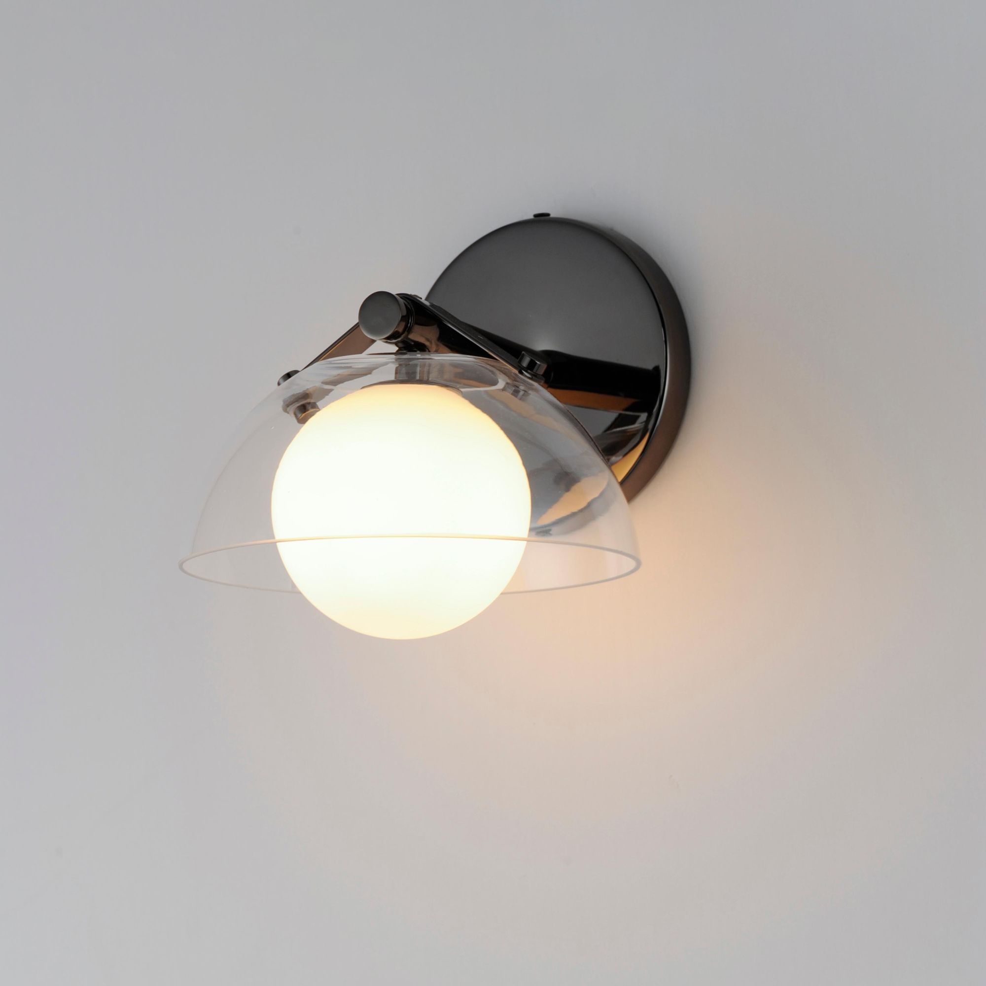 Studio M SM31001CLBC Domain 1-Light - Clear/Black Nickel Wall Sconce in Black Chrome by Mat Sanders