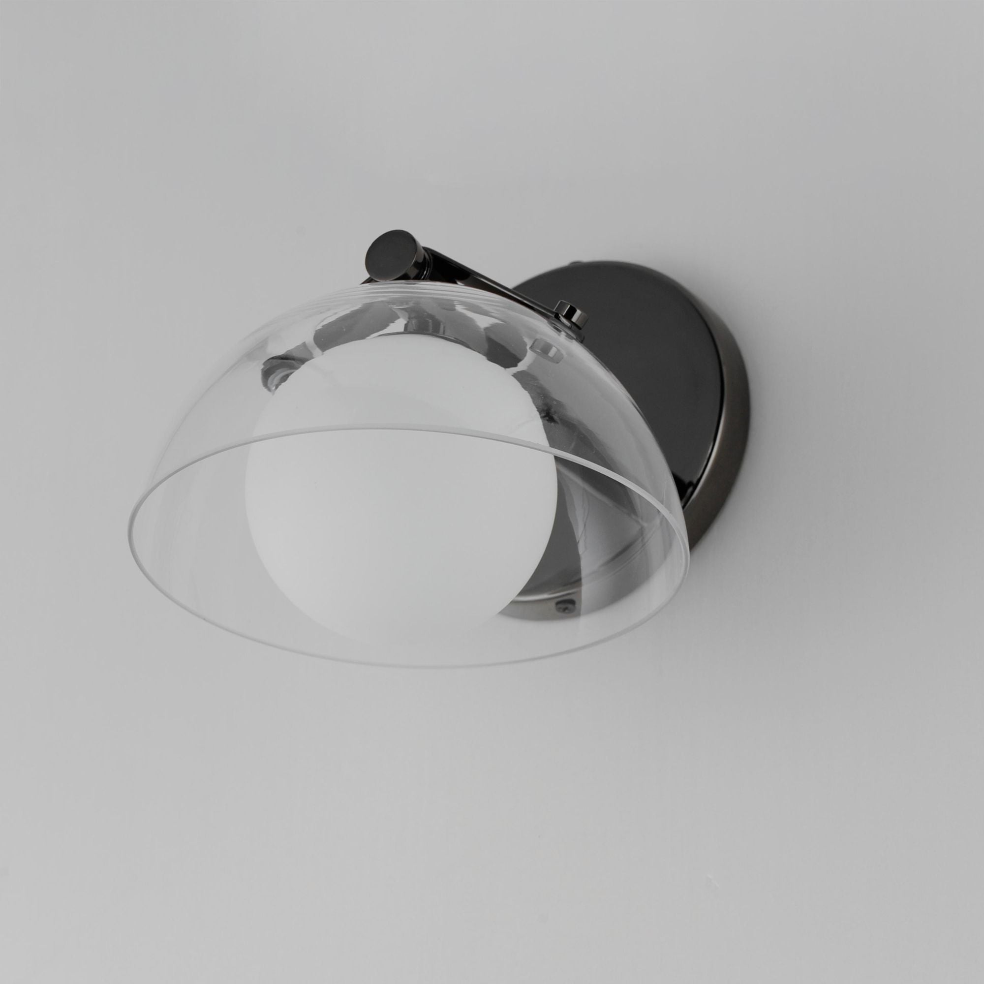 Studio M SM31001CLBC Domain 1-Light - Clear/Black Nickel Wall Sconce in Black Chrome by Mat Sanders