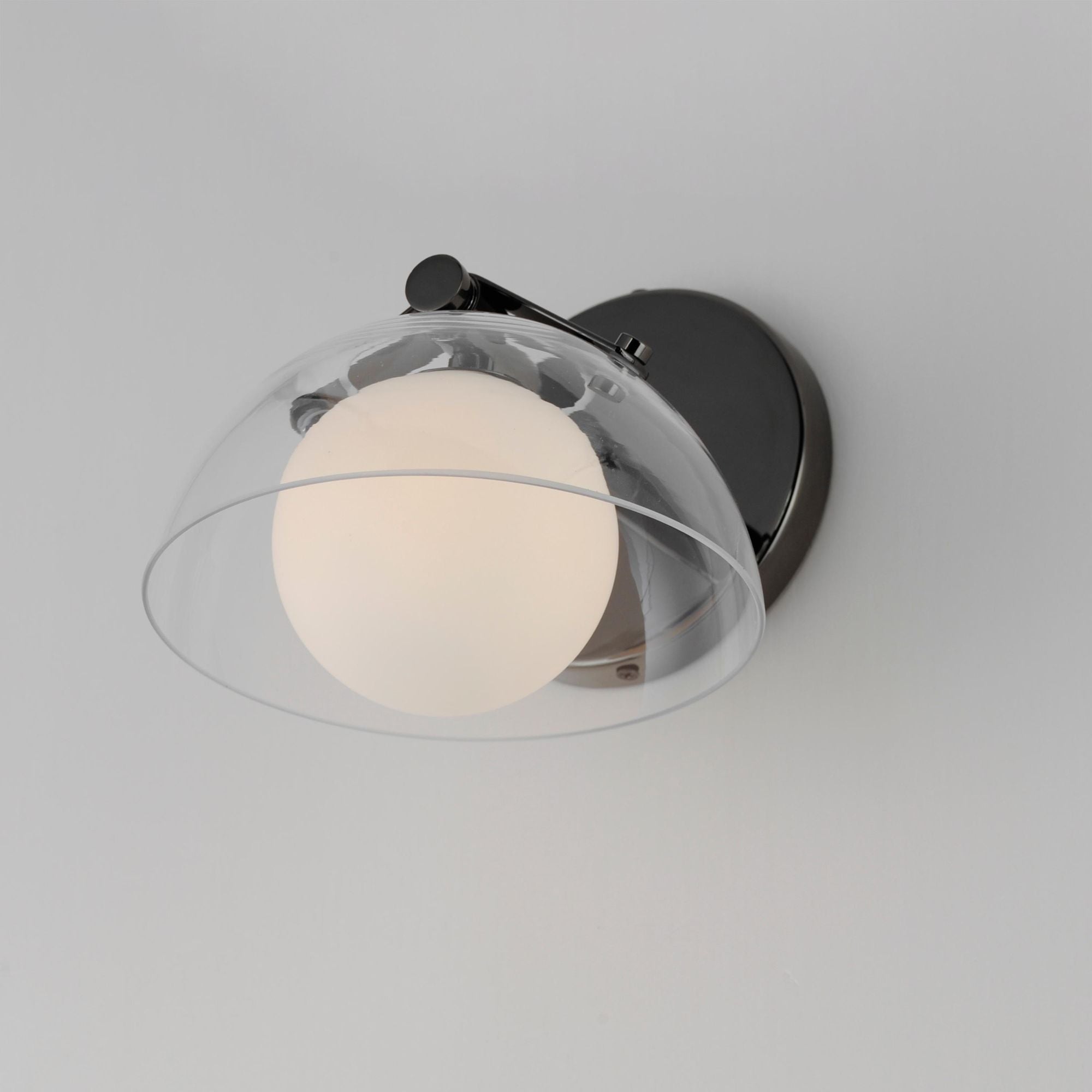 Studio M SM31001CLBC Domain 1-Light - Clear/Black Nickel Wall Sconce in Black Chrome by Mat Sanders